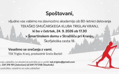 Vabilo na slavnostno akademijo ob 80 letnici delovanja kluba
